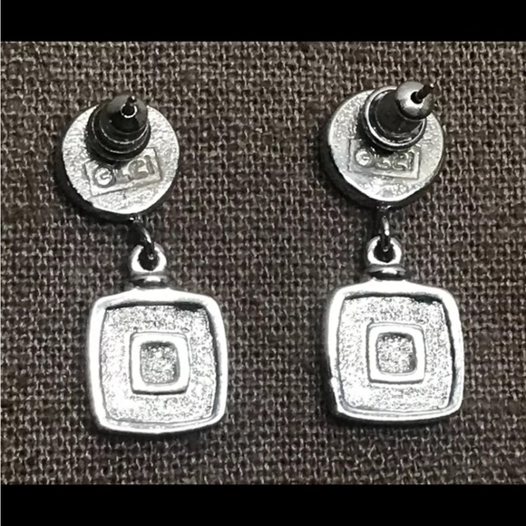 Vintage Liz Claiborne LCI Silver-Tone Herringbone Slinky Necklace & Earrings - Picture 7 of 11